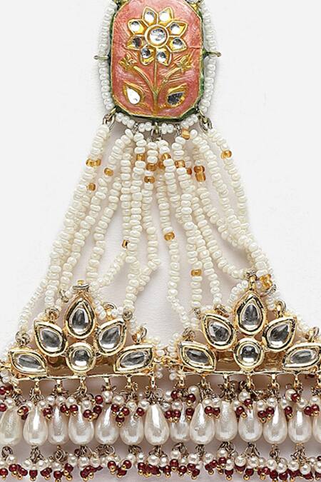 Buy Dugran By Dugristyle Multi Color Floral Kundan And Pearl Embellished Passa Online at Aza Fashions Buy_Dugran By Dugristyle_Multi Color Floral Kundan And Pearl Embellished Passa _Online_at_Aza_Fashions