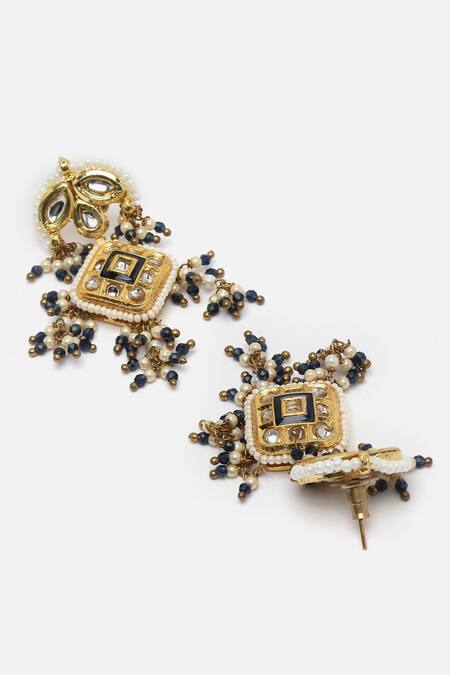 Dugran By Dugristyle_Multi Color Pearls, Rhinestones, Stones Beaded Choker Set _at_Aza_Fashions