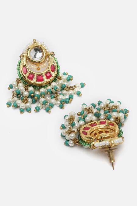 Dugran By Dugristyle_Multi Color Pearls, Diamonds, Stones Chand Kundan Tukdi Embellished Choker Set _at_Aza_Fashions