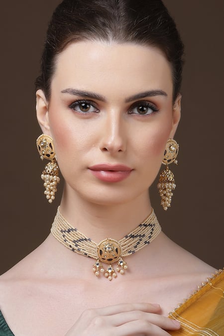 Dugran By Dugristyle Meenakari Kundan Choker Set 