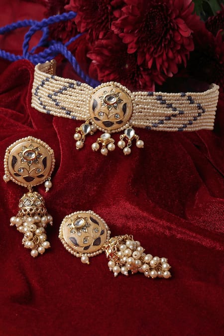 Dugran By Dugristyle Meenakari Kundan Choker Set
