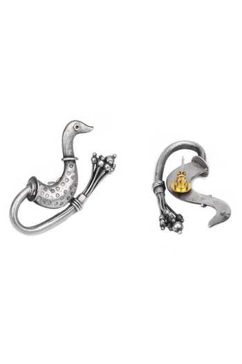 Buy Sangeeta Boochra Silver Plated Cut Work Oxidized Peacock Shaped Earrings Online at Aza Fashions Buy_Sangeeta Boochra_Silver Plated Cut Work Oxidized Peacock Shaped Earrings _Online_at_Aza_Fashions