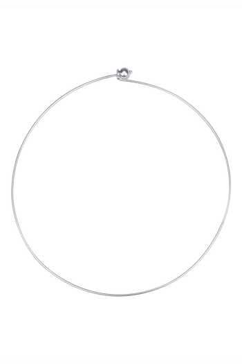 Sangeeta Boochra_Silver Plated Wired Hasli Necklace _Online_at_Aza_Fashions