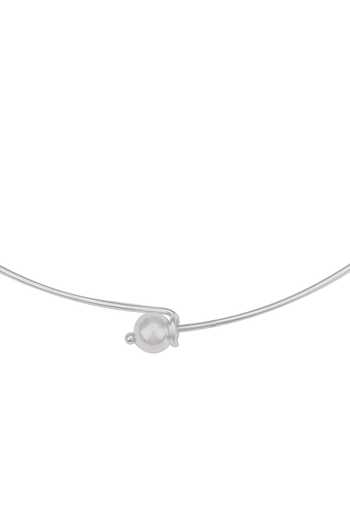 Buy_Sangeeta Boochra_Silver Plated Wired Hasli Necklace _Online_at_Aza_Fashions