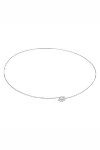 Shop_Sangeeta Boochra_Silver Plated Wired Hasli Necklace _Online_at_Aza_Fashions