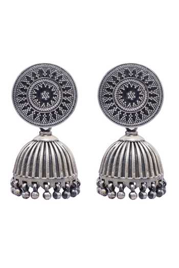 Sangeeta Boochra Rawa Work Floral Carved Jhumkas 