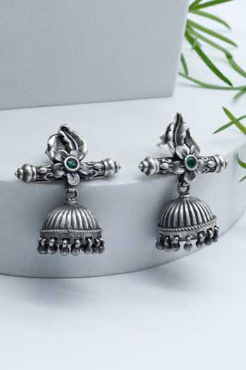 Buy Sangeeta Boochra Silver Plated Carved Dome Shaped Handcrafted Jhumkas at Aza Fashions Buy_Sangeeta Boochra_Silver Plated Carved Dome Shaped Handcrafted Jhumkas _at_Aza_Fashions