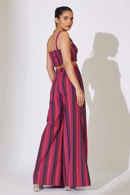 Koai Striped Sweetheart Neck Bustier 