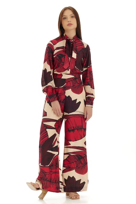 Koai Cotton Silk Printed Flared Pant For Kids