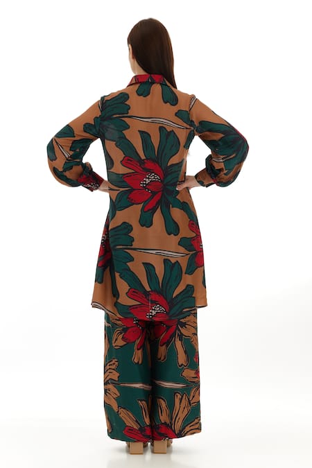 Koai Garden Print Long Shirt 