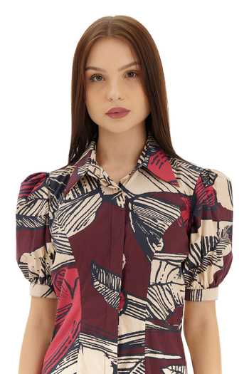 Buy Koai Brown Cotton, Poplin Collared Floral Print Shirt Dress Online at Aza Fashions Buy_Koai_Brown Cotton, Poplin Collared Floral Print Shirt Dress _Online_at_Aza_Fashions