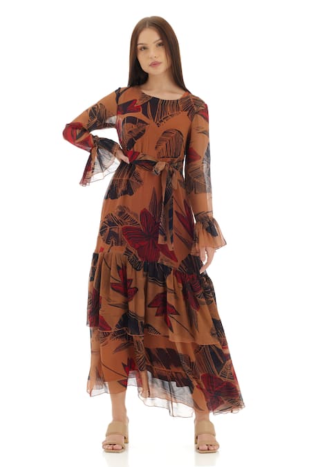 KoAi Leaf Print Dress 