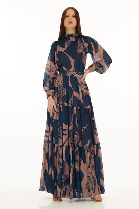 Koai Floral Print Pleated Top 