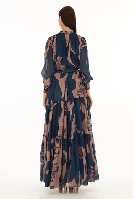 Koai Floral Print Pleated Top 