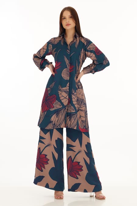 Koai Floral Pattern Long Shirt 