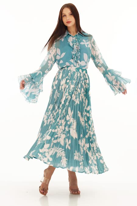 Koai Botanic Pattern Textured Skirt 