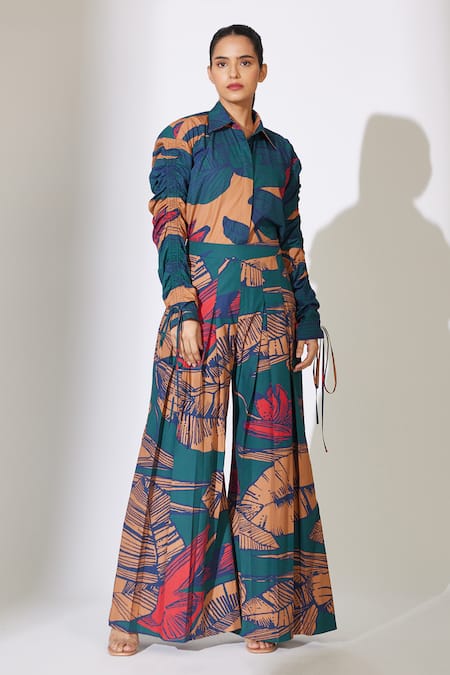 Koai Floral Pattern Flared Pant