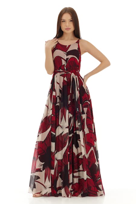 KoAi Floral Print Maxi Dress 