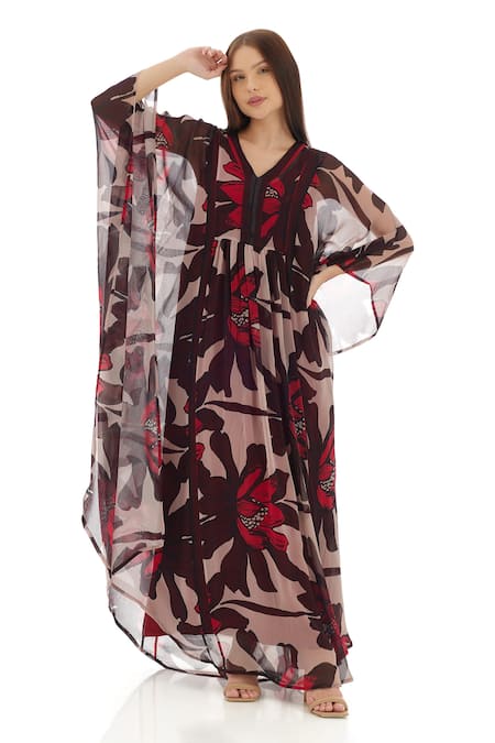 KoAi Floral Pattern Kaftan Dress 