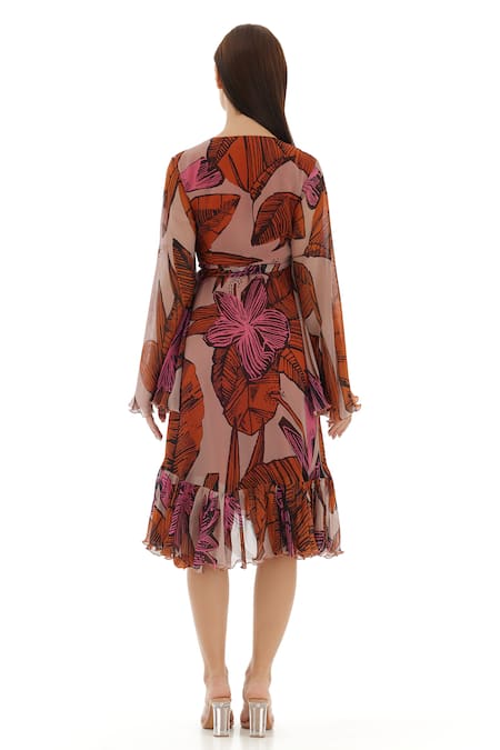 Koai Floral Print Wrap Dress 