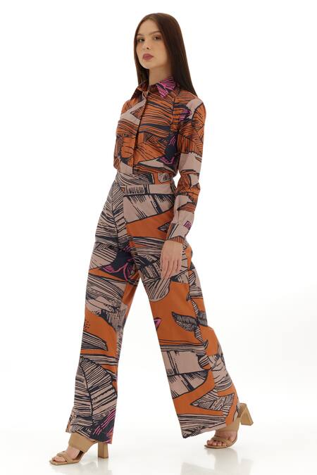 Koai Off White Poplin, Cotton Embroidery Collared Tropical Floral Pattern Shirt Online at Aza Fashions Koai_Off White Poplin, Cotton Embroidery Collared Tropical Floral Pattern Shirt _Online_at_Aza_Fashions