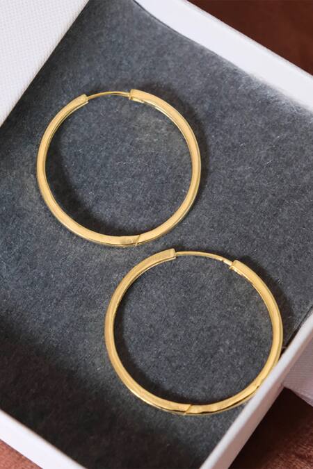 Shop Anushka Jain Jewellery Gold Plated Classic Plain Hoops at Aza Fashions Shop_Anushka Jain Jewellery_Gold Plated Classic Plain Hoops_at_Aza_Fashions
