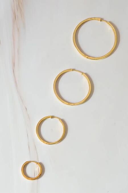 Anushka Jain Jewellery Gold Plated Classic Plain Hoops Online at Aza Fashions Anushka Jain Jewellery_Gold Plated Classic Plain Hoops_Online_at_Aza_Fashions