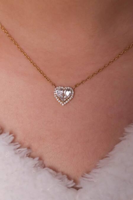 Buy_Anushka Jain Jewellery_Gold Plated Heart Goblet Pendant Necklace_Online_at_Aza_Fashions