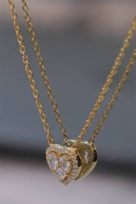 Anushka Jain Jewellery_Gold Plated Heart Goblet Pendant Necklace_at_Aza_Fashions