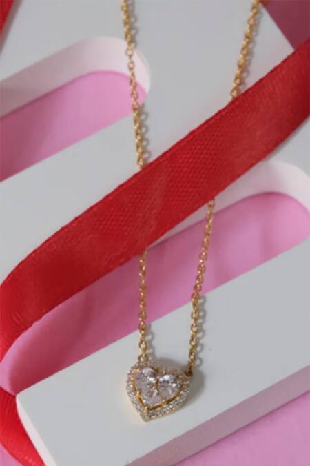 Buy_Anushka Jain Jewellery_Gold Plated Heart Goblet Pendant Necklace