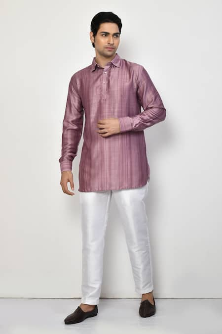 Arihant Rai Sinha Stripe Print Short Kurta Set 