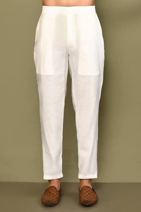 Arihant Rai Sinha_Orange Satin, Cotton Embroidery Floral Pattern Kurta Set_Online_at_Aza_Fashions