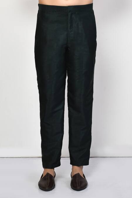 Arihant Rai Sinha_Black Silk, Cotton Full Sleeve Short Kurta Set _Online_at_Aza_Fashions