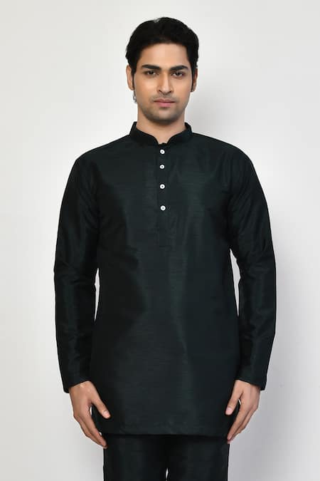 Buy Arihant Rai Sinha Black Silk, Cotton Full Sleeve Short Kurta Set Online at Aza Fashions Buy_Arihant Rai Sinha_Black Silk, Cotton Full Sleeve Short Kurta Set _Online_at_Aza_Fashions