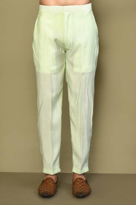 Arihant Rai Sinha_Green Silk, Cotton Solid Full Sleeve Kurta Set_Online_at_Aza_Fashions