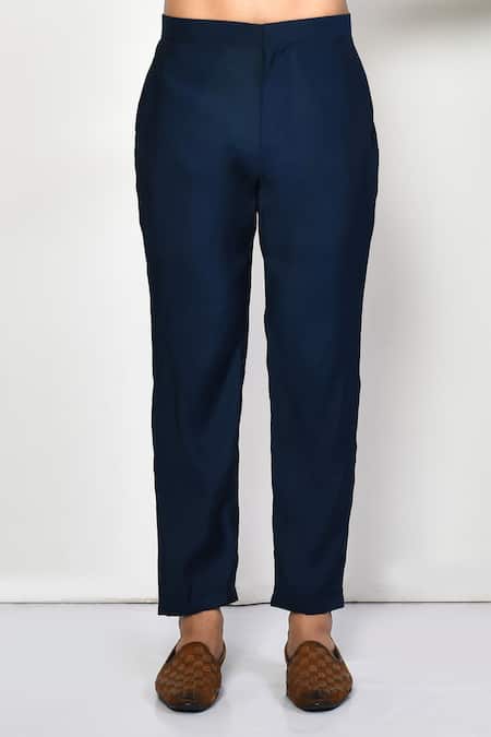 Arihant Rai Sinha_Blue Silk, Cotton Short Kurta Pant Set _Online_at_Aza_Fashions