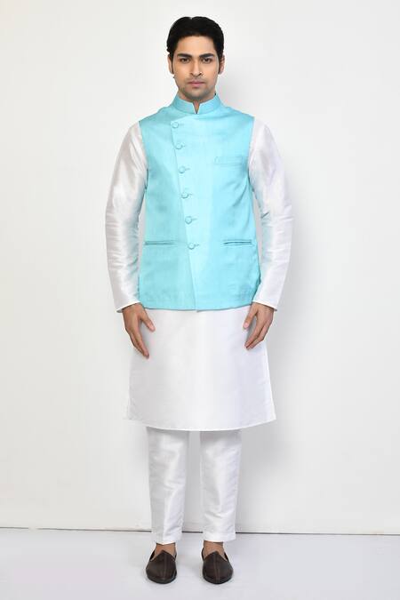 Buy_Arihant Rai Sinha_Green , , Plain Bundi Kurta Set_Online_at_Aza_Fashions