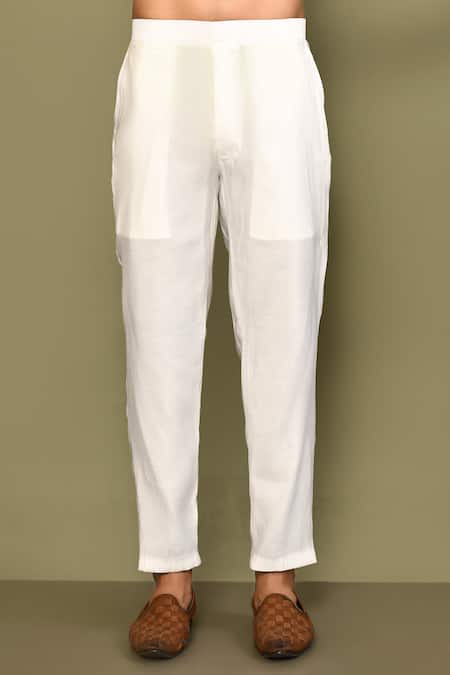 Arihant Rai Sinha_Blue Silk, Cotton Embroidery Thread Work Bundi And Kurta Set_Online_at_Aza_Fashions