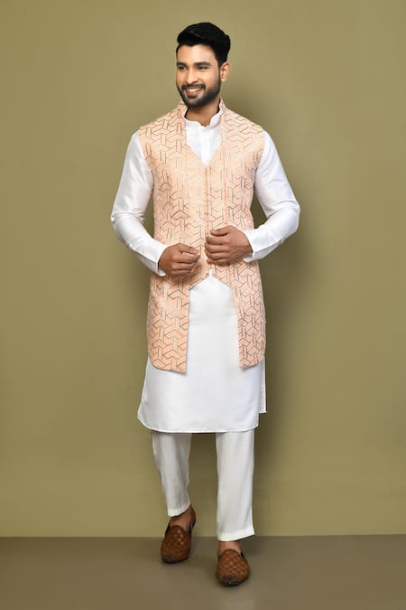 Arihant Rai Sinha Gota Work Bundi & Kurta Set 