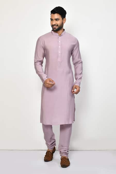 Arihant Rai Sinha Purple Silk Plain Straight Kurta Set 