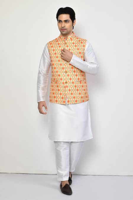 Arihant Rai Sinha Diamond Print Bundi & Kurta Set 