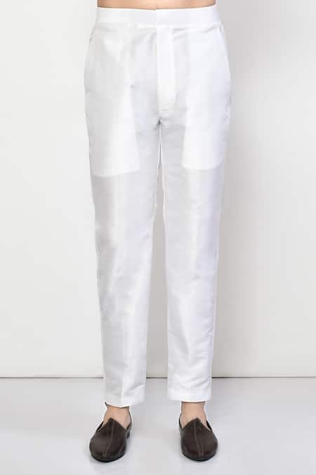 Arihant Rai Sinha_Brown Silk, Cotton Chevron Print Bundi And Kurta Set _Online_at_Aza_Fashions