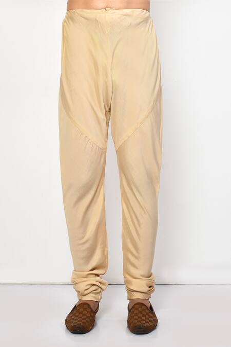 Arihant Rai Sinha_Yellow , Satin Plain Straight Pastel Kurta Set _Online_at_Aza_Fashions