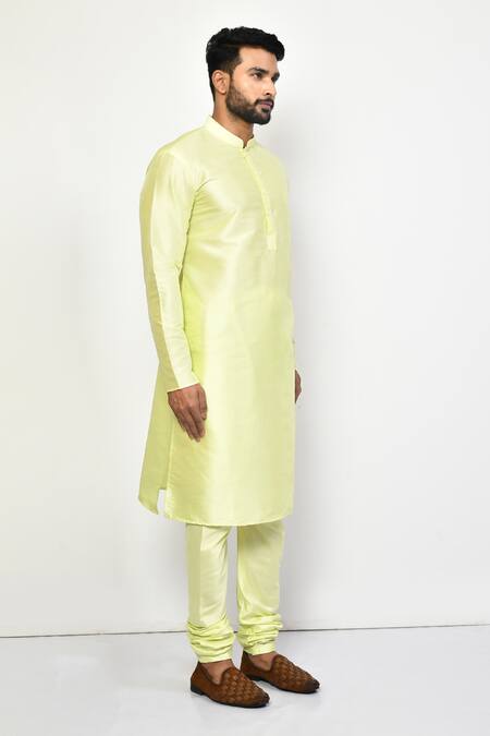 Buy_Arihant Rai Sinha_Green Cotton Straight Plain Kurta Set 