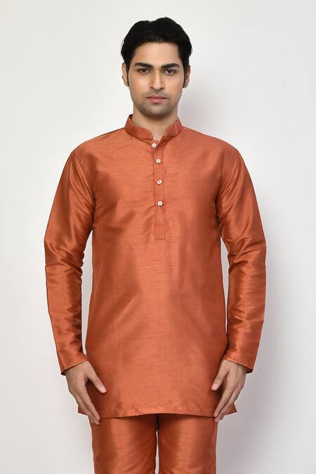 Buy Arihant Rai Sinha Orange Silk, Cotton Short Plain Kurtaand Pant Set Online at Aza Fashions Buy_Arihant Rai Sinha_Orange Silk, Cotton Short Plain Kurtaand Pant Set _Online_at_Aza_Fashions