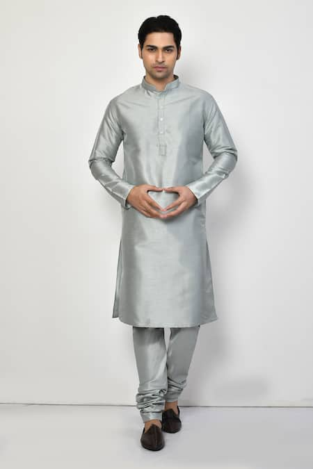 Arihant Rai Sinha Plain Long Metallic Kurta Set 