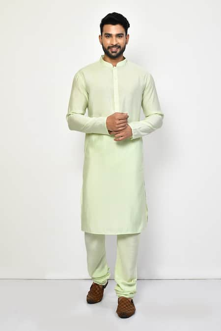 Arihant Rai Sinha Plain Straight Mandarin Collar Pastel Kurta Set 