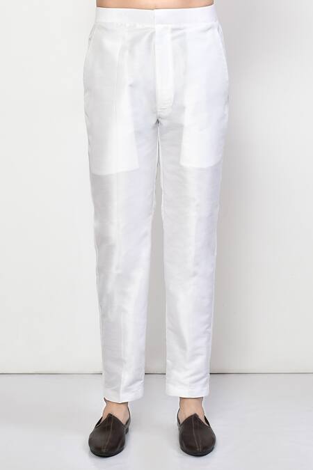 Arihant Rai Sinha_White , Satin Geometric Bloom Print Bundi Kurta Set _Online_at_Aza_Fashions