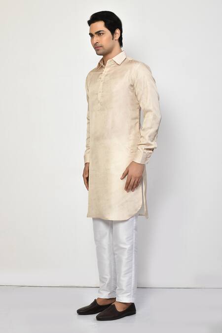 Arihant Rai Sinha_Beige , , Bloom Garden Print Pathani Kurta With Pant _at_Aza_Fashions