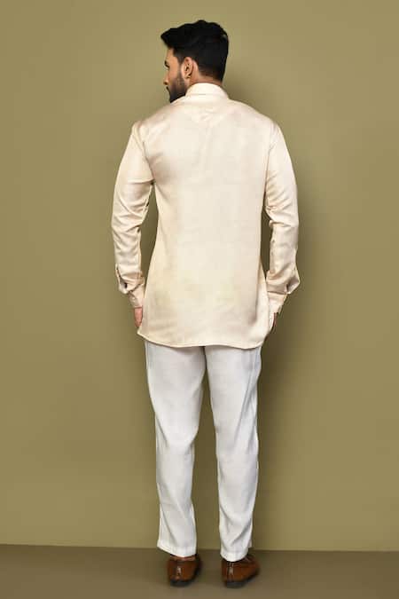 Arihant Rai Sinha Fleur Garden Print Collared Short Kurta With Pant 